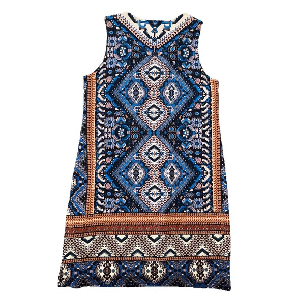 Karen Kane Painted Canyon Yucatan Print Dress Boho Sleeveless Shift Small NWT - Picture 9 of 13